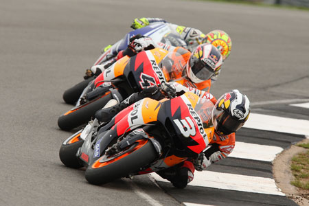 Pedrosa and Dovizioso leading Rossi. never thought I'd be writing that... (Pic:Dunk Lamont, www.7050.co.uk)