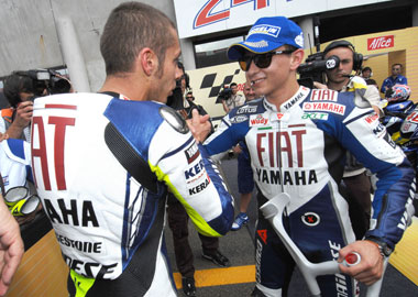 Joint men of the match, Rossi for a fabulous ride and Lorenzo for being as hard as nails. Yes, he is on crutches...