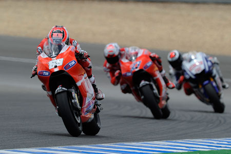 Nicky hayden is getting more and more comfortable on the Ducati...