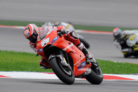 Nicky Hayden had a better day than Stoner...but not by much, really (Pic: Ducati)