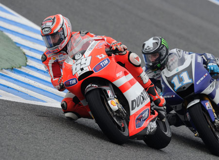 Spies and hayden. You have to have an awful lot of trust in the other guy to ride like this... (Ducati)
