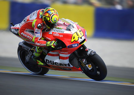 Rossi is back. Well, almost. Good to see him back on the podium... (Pic: Ducati)