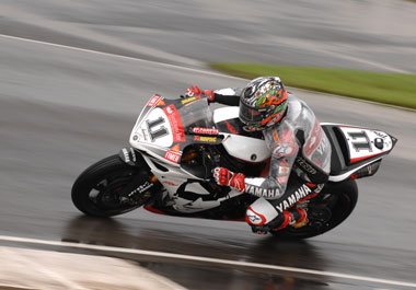 Troy Corser fell off no less than six times this weekend. This is about a second before the fifth one...