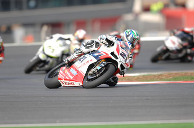 Lap one, race one, and Bayliss is already making a space behind himself...