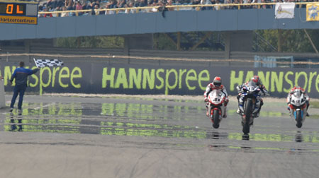 A well deserved wheelie from the man of the match. Well, probably the man of the match...