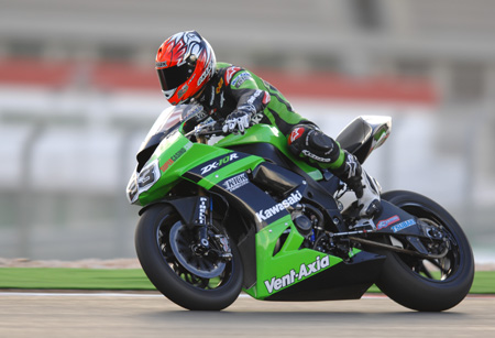 Broc Parkes had a thin time despite excellent pre season testing. Still some work to do with the Kawasaki, it seems...