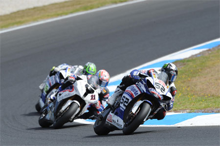 Toseland, Corser and Crutchlow. I challenge you to find three more committed racers...(Yamaha)