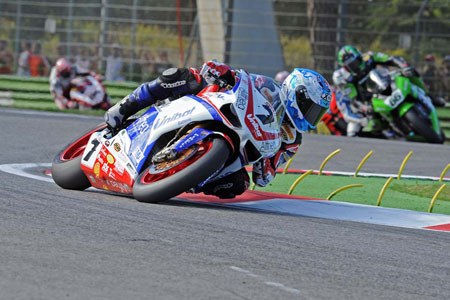 Checa managed to extend a fair gap when he finally got in front...