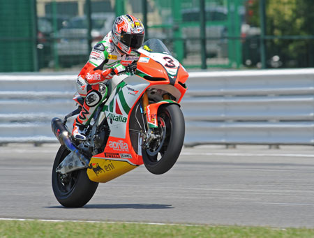 Max Biaggi proved rather annoyingly unable to put a wheel wrong all weekend - to the chagrin of Brits everywhere...(Pic: Richard Handley)