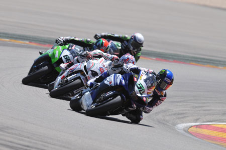 Laverty, Haga, Sykes, Lascorz. All potential front runners, all still hungry...(Pic: Yamaha)