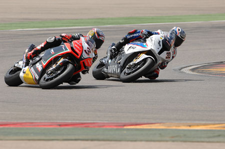The final turn of race 1 and Melandri makes one of his famous lunges down the inside. You'll have to read to find out what happened...