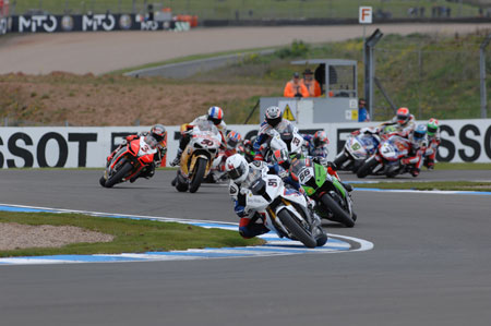 Not even the end of the first lap and things are going pear-shaped for Jakub Smrz at the back...