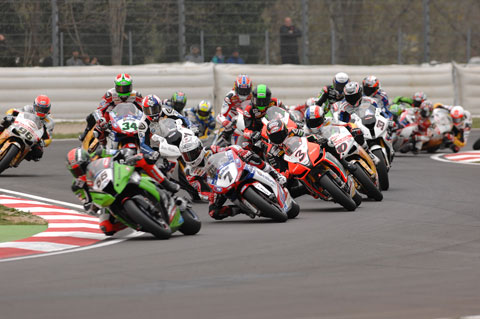 Race one, turn one, lap one. How everyone came through that unscathed is a mystery...